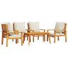 vidaXL Set mobilier de grădină cu perne, 5 buc., lemn masiv acacia