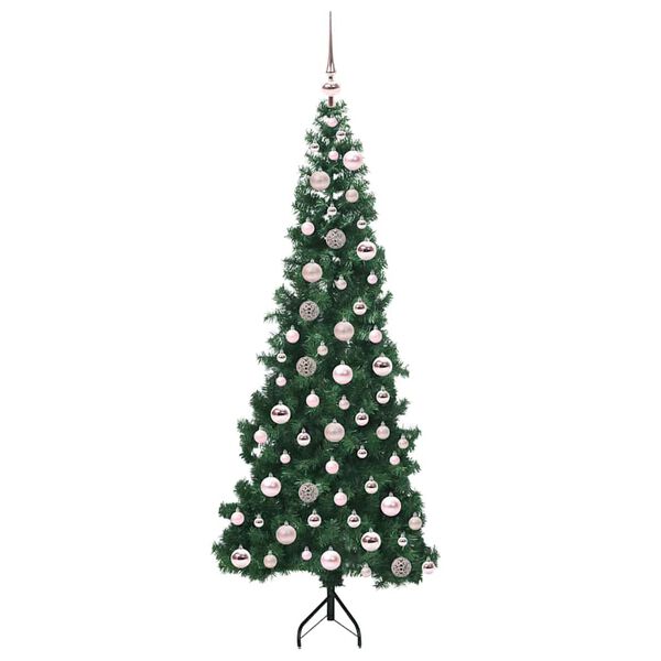 vidaXL Pom de Crăciun Artificial pentru Colț Verde 180 cm PVC și Metal
