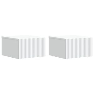 vidaXL Dulap de noapte suspendat cu sertar 2 pcs Alb 33 x 34,5 x 20 cm