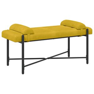 vidaXL Bancă cu butoane și perne Galben 110 x 40 x 46 cm Catifea