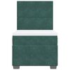 vidaXL Pat box spring cu saltea, verde închis, 90x200 cm, catifea