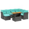 vidaXL Set canapele de grădină cu perne, 8 piese, negru, poliratan