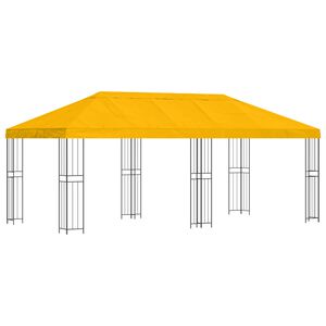 vidaXL Foișor pentru Grădină 6 x 3 m Galben Poliester și oțel 190 gsm