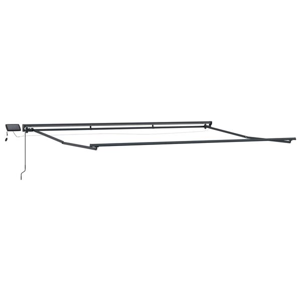 vidaXL Cadru manual de marchiză cu LED-uri Antracit 4 &times; 3 m Aluminiu