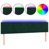 vidaXL Tăblie de pat cu LED, verde &icirc;nchis, 180x5x78/88 cm, catifea