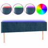 vidaXL Tăblie de pat cu LED, albastru &icirc;nchis, 203x16x78/88 cm, catifea