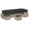 vidaXL Set mobilier de grădină cu perne, 8 piese gri deschis poliratan