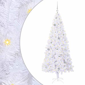 vidaXL Brad de Crăciun artificial cu 300 LED Alb 180 cm PVC și Oțel