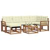 vidaXL Set de canapele de exterior cu pernă 7 pcs Natural și Crem