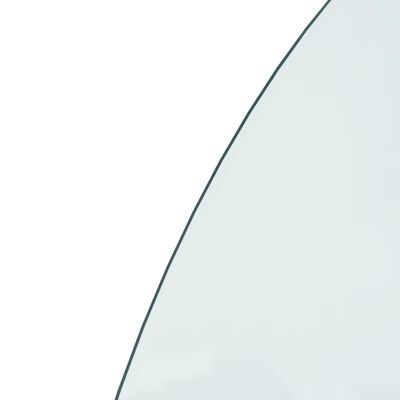 vidaXL Placă de sticlă pentru șemineu, semi-rotundă, 1000x600 mm