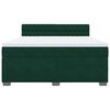 vidaXL Pat box spring cu saltea, verde &icirc;nchis, 180x200 cm, catifea