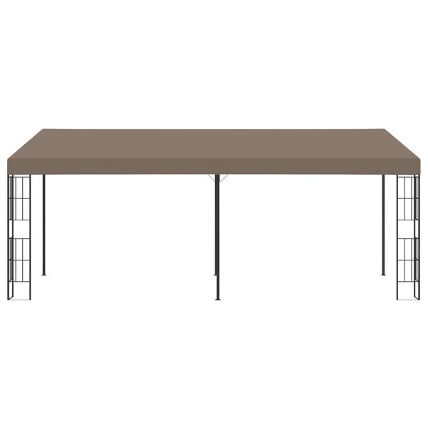 vidaXL Pavilion montat pe perete, gri taupe, 6 x 3 m, material textil
