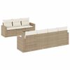 vidaXL Set canapele de grădină, 8 piese, cu perne, bej, poliratan