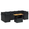 vidaXL Set mobilier de grădină cu perne, 8 piese, negru, poliratan