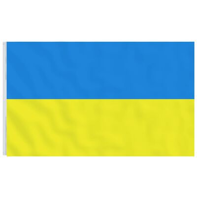 vidaXL Steag Ucraina cu stâlp din aluminiu, 5,55 m
