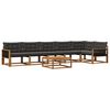 vidaXL Set de canapele de exterior cu pernă 7 pcs Natural și Negru
