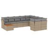 vidaXL Set canapele de grădină, 10 piese, cu perne, bej, poliratan