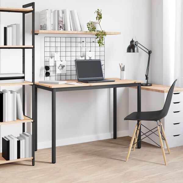 vidaXL Masă de dining natural 110 x 55 x 75 cm Lemn de pin masiv