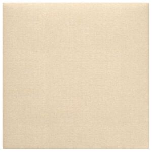 vidaXL Tăblie de Pat pentru Perete 12 buc. 30 x 30 cm Crem țesătură
