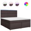 vidaXL Pat continental cu saltea maro &icirc;nchis 180x200cm material textil
