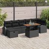 vidaXL Set de canapele pentru grădină cu pernă 8 pcs Negru Rattan poli