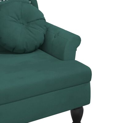 vidaXL Banchetă cu perne, verde închis, 120,5x65x75 cm, catifea