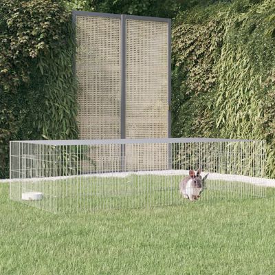 vidaXL Cușcă pentru iepuri, 2 panouri, 220x110x55 cm, fier galvanizat