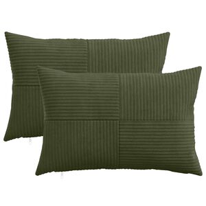 vidaXL Husă pentru pernă 2 pcs ALMELO Verde 30 x 50 cm cord