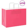 vidaXL Pungi de h&acirc;rtie 250 buc cu m&acirc;nere roz 32x17x25 cm