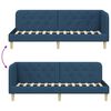 vidaXL Cadru de pat colțar cu headboard albastru 80 x 200 cm țesătură