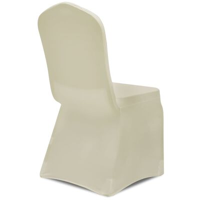 vidaXL Husă de scaun elastică, 6 buc., crem