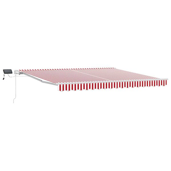 vidaXL Cortina Retractabilă cu Manual Roșu și alb 400 ×300 cm țesătură