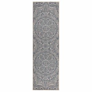 vidaXL Covor de exterior, model albastru, 80x250 cm, țesătură plată