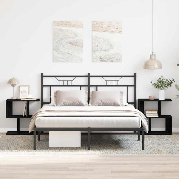 vidaXL Dulap de noapte 2 pcs Stejar Negru 50 x 30 x 51,5 cm