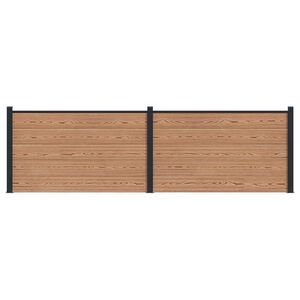 vidaXL Panou de Gardă 2 pcs WPC și Aluminiu Maro