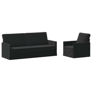 vidaXL Set de canapea 2 pcs Negru Catifea