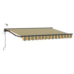 vidaXL Cort electric retractabil Verde, Galben, Antracit 3 x 2,5 m