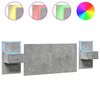 vidaXL Tăblie de pat cu dulapuri, gri beton, 160 cm, lemn prelucrat