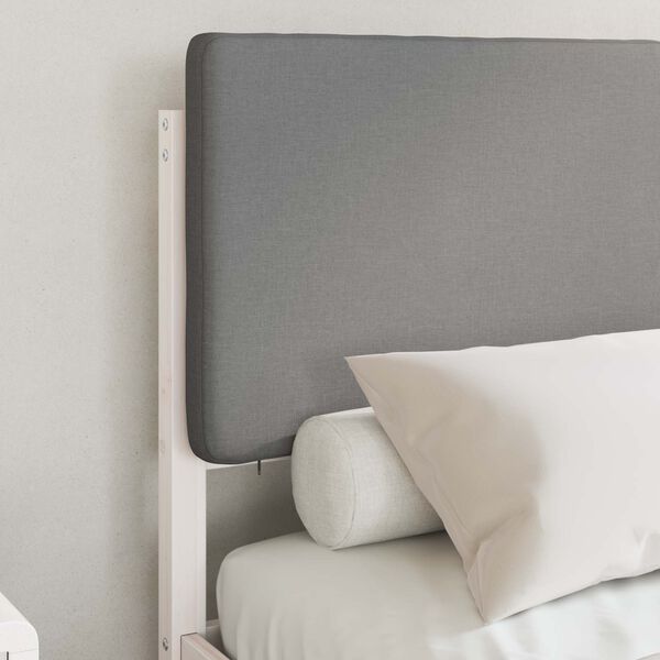 vidaXL Cadru de pat cu tăblie tapițată Gri deschis 120 x 190 cm