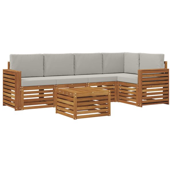 vidaXL Seturi de canapele cu pernă 6 pcs Gri natural și deschis