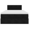 vidaXL Pat otoman cu saltea și LED-uri, negru, 120x190cm, catifea