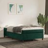 vidaXL Pat box spring cu saltea, verde &icirc;nchis, 120x190 cm, catifea