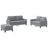 vidaXL Set de canapele cu perne, 3 piese, gri deschis, textil