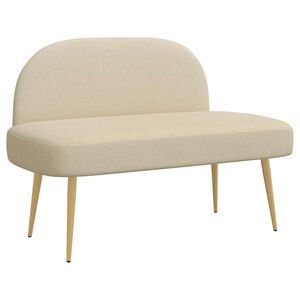 vidaXL Bancă tapițată cu spătar Crem 110 x 60 x 76 cm Poliester