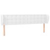 vidaXL Tăblie de pat cu aripioare alb 203x23x78/88 cm piele ecologică