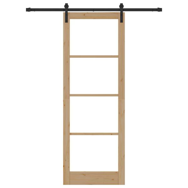 vidaXL Ușă glisantă ORKDAL Natural și Negru 83 x 232 cm