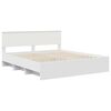vidaXL Cadru de pat cu headboard Alb 200 x 200 cm Lemn compozit