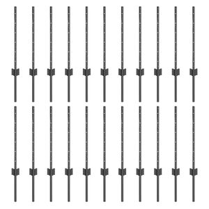 vidaXL St&acirc;lp de gard. 22 pcs Gri 100 cm Oțel