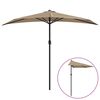 vidaXL Umbrelă de soare de balcon, tijă aluminiu gri taupe, 270x144 cm