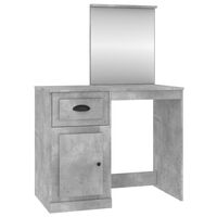 vidaXL Masă de toaletă cu oglindă, gri beton, 90x50x132,5 cm, lemn